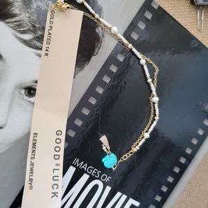 14k gold plated good luck chain bracelet